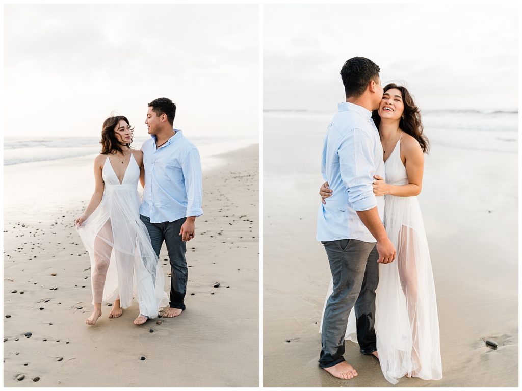 Beach front San Diego engagement session