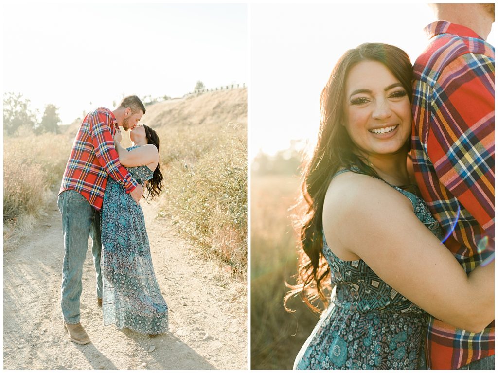 couples session in open field
